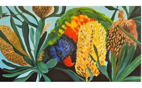 Colourful painting of Bird by Melissa Ryan